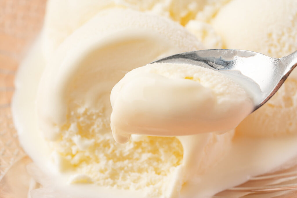 ミルン牧場の搾りたての牛乳で作ったアイスクリーム