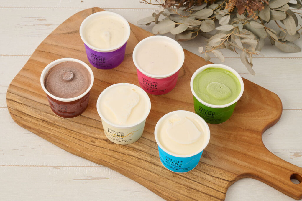 ミルン牧場の搾りたての牛乳で作ったアイスクリーム ６種類