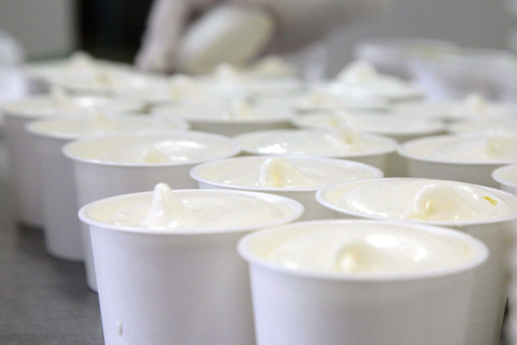 ミルン牧場の搾りたての牛乳で作ったアイスクリーム